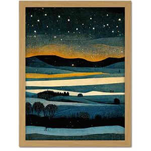 Doppelganger33 LTD Star Filled Twilight Landscape Painting Artwork Framed Wall Art Print 18X24 Inch Doppelganger33 LTD Star Filled Twilight Landscape Painting Artwork Framed Wall Art Print 18X24 Inch