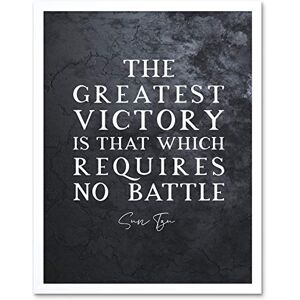 Artery8 Slate Inspiring Quote Sun Tzu Greatest Victory No Battle Art Print Framed Poster Wall Decor 12x16 inch Artery8 Slate Inspiring Quote Sun Tzu Greatest Victory No Battle Art Print Framed Poster Wall Decor 12x16 inch