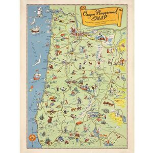 Artery8 Map Ors 1936 Oregon State Playground Pictorial Premium Wall Art Canvas Print 18X24 Inch Artery8 Map Ors 1936 Oregon State Playground Pictorial Premium Wall Art Canvas Print 18X24 Inch