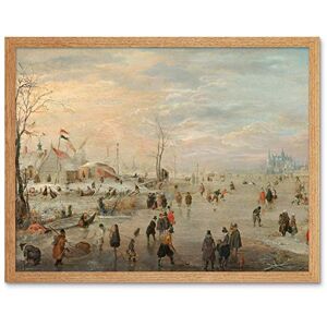 Artery8 Hendrick Avercamp Enjoying The Ice Skating Painting Art Print Framed Poster Wall Decor 12x16 inch Artery8 Hendrick Avercamp Enjoying The Ice Skating Painting Art Print Framed Poster Wall Decor 12x16 inch