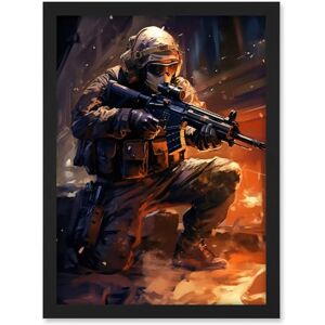 Artery8 Army Warfare Desert Sniper Explosion Flames Oil Painting Soldier Action Scene Artwork Framed A3 Wall Art Print Artery8 Army Warfare Desert Sniper Explosion Flames Oil Painting Soldier Action Scene Artwork Framed A3 Wall Art Print