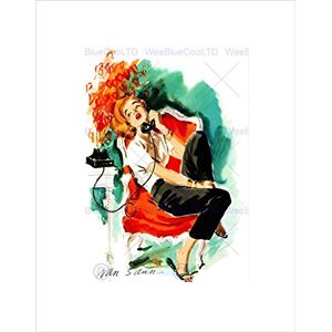 Wee Blue Coo PAINTING PORTRAIT PIN UP GIRL TELEPHONE VAN SAUN USA FRAMED ART PRINT B12X7459 Wee Blue Coo PAINTING PORTRAIT PIN UP GIRL TELEPHONE VAN SAUN USA FRAMED ART PRINT B12X7459