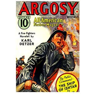 Wee Blue Coo Comic Argosy All American Fireman Fire Flame Action USA Wall Art Print Wee Blue Coo Comic Argosy All American Fireman Fire Flame Action USA Wall Art Print