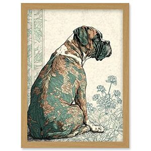 Artery8 - Boxer Floral Watercolour - Framed - Wall Art Print Artery8 - Boxer Floral Watercolour - Framed - Wall Art Print