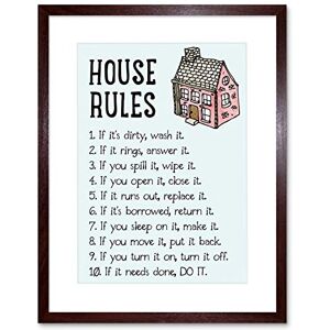 Wee Blue Coo House Rules Home Inspiration Quote Picture Framed Wall Art Print Wee Blue Coo House Rules Home Inspiration Quote Picture Framed Wall Art Print