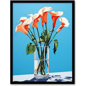 Artery8 Calla Lilies Bouquet in Glass Vase Stylised Painting Green Pink Blue Artwork Artwork Framed Wall Art Print A4 Artery8 Calla Lilies Bouquet in Glass Vase Stylised Painting Green Pink Blue Artwork Artwork Framed Wall Art Print A4