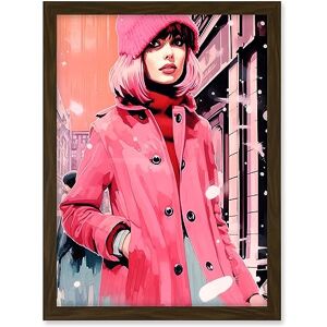 Artery8 Downtown Girl Woman in Retro Pink City Fashion Artwork Framed A3 Wall Art Print Artery8 Downtown Girl Woman in Retro Pink City Fashion Artwork Framed A3 Wall Art Print