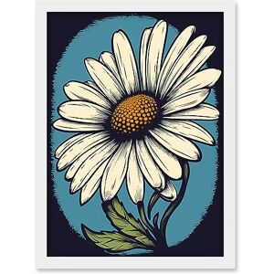 Artery8 A Single Daisy Flower Bloom Bold Rockabilly Americana 50s Artwork Framed Wall Art Print A4 Artery8 A Single Daisy Flower Bloom Bold Rockabilly Americana 50s Artwork Framed Wall Art Print A4