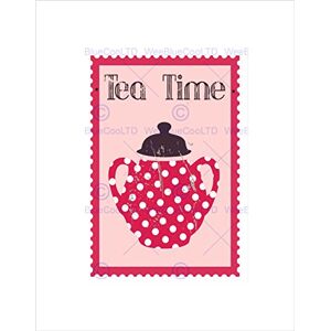 Wee Blue Coo Illustration Food Drink Tea Time Polka Dot Red Urn Wall Art Print Wee Blue Coo Illustration Food Drink Tea Time Polka Dot Red Urn Wall Art Print