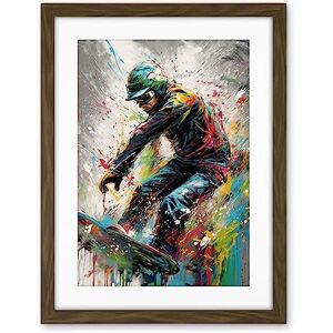 Artery8 Snowboarding Extreme Sport Athlete Paint Splat Artwork Framed Wall Art Print 18X24 Inch Artery8 Snowboarding Extreme Sport Athlete Paint Splat Artwork Framed Wall Art Print 18X24 Inch