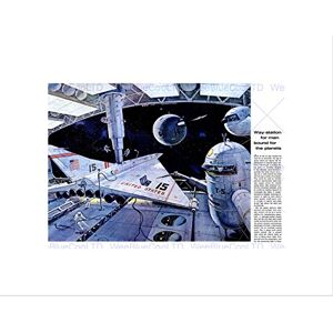 Wee Blue Coo SCIENCE FICTION SPACE AEROPLANE STATION ASTRONAUT USA FRAMED ART PRINT B12X6216 Wee Blue Coo SCIENCE FICTION SPACE AEROPLANE STATION ASTRONAUT USA FRAMED ART PRINT B12X6216