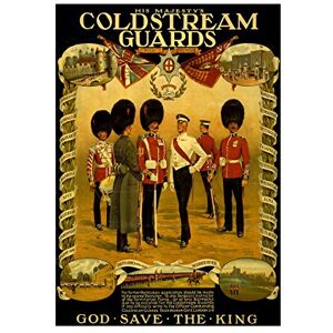 Wee Blue Coo Vintage Ad War WWI Britain Enlist Coldstream Guard King Wall Art Print Wee Blue Coo Vintage Ad War WWI Britain Enlist Coldstream Guard King Wall Art Print
