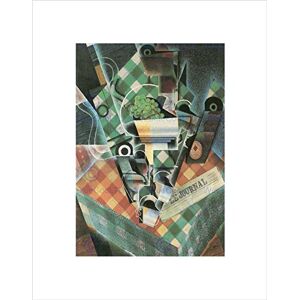 Wee Blue Coo Juan Gris Still Life With Checked Tablecloth Wall Art Print Wee Blue Coo Juan Gris Still Life With Checked Tablecloth Wall Art Print