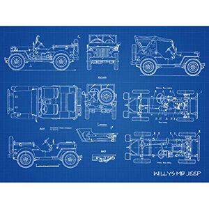Artery8 Willys MB US Military Jeep Vehicle Blueprint Plan Large Wall Art Poster Print Thick Paper 18X24 Inch Artery8 Willys MB US Military Jeep Vehicle Blueprint Plan Large Wall Art Poster Print Thick Paper 18X24 Inch