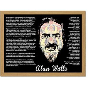 Wee Blue Coo Alan Watts Everybody Is Fundamentally Ultimate Face Quote Large Framed Art Print Poster Wall Decor 18x24 inch Wee Blue Coo Alan Watts Everybody Is Fundamentally Ultimate Face Quote Large Framed Art Print Poster Wall Decor 18x24 inch