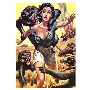 Wee Blue Coo Pulp Fiction Primate Attack Baboons Woman Picture Wall Art Print Wee Blue Coo Pulp Fiction Primate Attack Baboons Woman Picture Wall Art Print