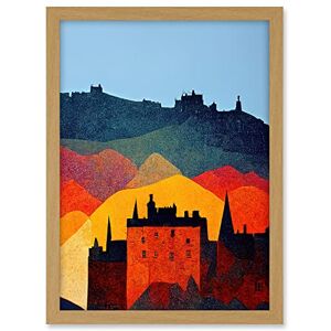 Wee Blue Coo Edinburgh in Autumn Scotland Scottish Modern Folk Art Multi Coloured Cityscape Artwork Framed A3 Wall Art Print Wee Blue Coo Edinburgh in Autumn Scotland Scottish Modern Folk Art Multi Coloured Cityscape Artwork Framed A3 Wall Art Print