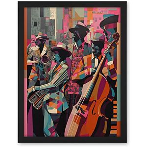 Artery8 New Orleans Jazz Festival Musicians Warming Up in the City Street Abstract Modern Painting Artwork Framed Wall Art Print 18X24 Inch Artery8 New Orleans Jazz Festival Musicians Warming Up in the City Street Abstract Modern Painting Artwork Framed Wall Art Print 18X24 Inch