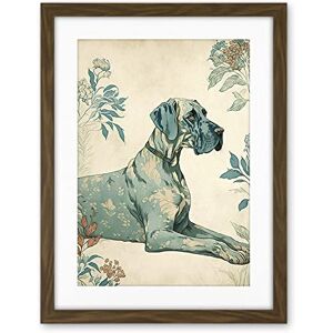Artery8 Blue Great Dane Dog with Flower Pattern Fur Coat Modern Illustration Artwork Framed Wall Art Print 18X24 Inch Artery8 Blue Great Dane Dog with Flower Pattern Fur Coat Modern Illustration Artwork Framed Wall Art Print 18X24 Inch