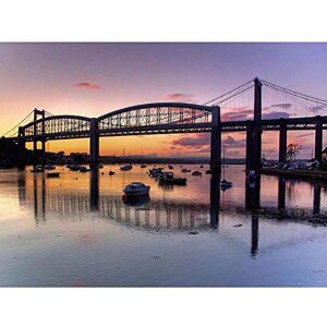 Wee Blue Coo Photo Landscape River Bridge Royal Albert Tamar Plymouth Art Print Poster Wall Decor 12X16 Inch Wee Blue Coo Photo Landscape River Bridge Royal Albert Tamar Plymouth Art Print Poster Wall Decor 12X16 Inch