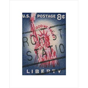 Wee Blue Coo POSTAGE STAMP STATUE OF LIBERTY USA VINTAGE BLACK FRAMED ART PRINT B12X8117 Wee Blue Coo POSTAGE STAMP STATUE OF LIBERTY USA VINTAGE BLACK FRAMED ART PRINT B12X8117
