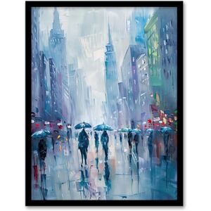 Artery8 Rainy New York Abstract Cityscape Oil Painting Living Room Artwork Framed Wall Art Print A4 Artery8 Rainy New York Abstract Cityscape Oil Painting Living Room Artwork Framed Wall Art Print A4