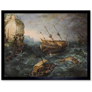 Artery8 Adam Willaerts Shipwreck Off Rocky Coast Painting Art Print Framed Poster Wall Decor 12x16 inch Artery8 Adam Willaerts Shipwreck Off Rocky Coast Painting Art Print Framed Poster Wall Decor 12x16 inch
