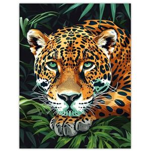 Artery8 Resting Jaguar In Lush Jungle Animal Portrait Living Room Large Wall Art Poster Print Thick Paper 18X24 Inch Artery8 Resting Jaguar In Lush Jungle Animal Portrait Living Room Large Wall Art Poster Print Thick Paper 18X24 Inch