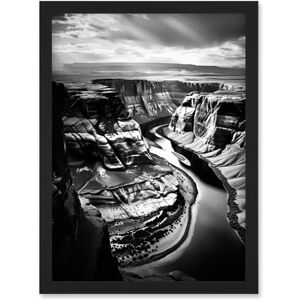 Artery8 Glen Canyon Colorado River Bend Black and White Photograph High Contrast Dramatic Landscape Artwork Framed Wall Art Print A4 Artery8 Glen Canyon Colorado River Bend Black and White Photograph High Contrast Dramatic Landscape Artwork Framed Wall Art Print A4