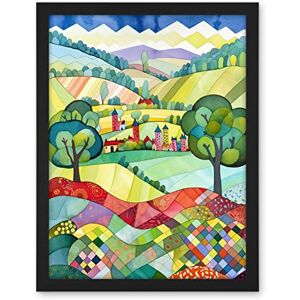 Artery8 English Countryside Rural Landscape Folk Art Watercolour Painting Artwork Framed Wall Art Print 18X24 Inch Artery8 English Countryside Rural Landscape Folk Art Watercolour Painting Artwork Framed Wall Art Print 18X24 Inch