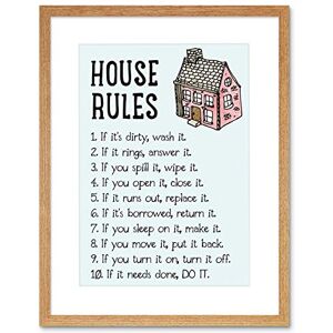 Wee Blue Coo House Rules Home Inspiration Quote Picture Framed Wall Art Print Wee Blue Coo House Rules Home Inspiration Quote Picture Framed Wall Art Print
