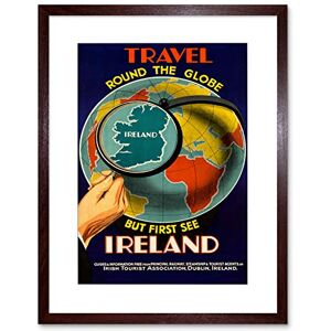 Wee Blue Coo Travel Ireland Globe Map Looking Glass World Island Framed Wall Art Print Wee Blue Coo Travel Ireland Globe Map Looking Glass World Island Framed Wall Art Print