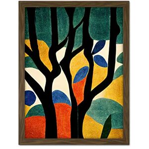 Wee Blue Coo Simple Autumn Trees Orange on Blue Minimalist Matisse Style Painting Artwork Framed Wall Art Print 18X24 Inch Wee Blue Coo Simple Autumn Trees Orange on Blue Minimalist Matisse Style Painting Artwork Framed Wall Art Print 18X24 Inch