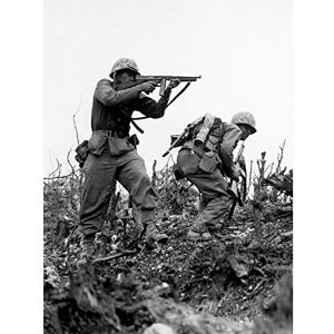 Fine Art Prints War WWII USA Marine Sgt Bartlett Shooting At Sniper Photo Art Print Canvas Premium Wall Decor Poster Mural Fine Art Prints War WWII USA Marine Sgt Bartlett Shooting At Sniper Photo Art Print Canvas Premium Wall Decor Poster Mural