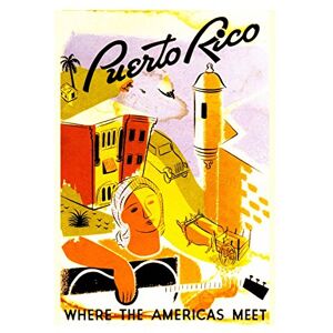 Wee Blue Coo Travel Puerto Rico Island Caribbean Resort Girl Guitar USA Wall Art Print Wee Blue Coo Travel Puerto Rico Island Caribbean Resort Girl Guitar USA Wall Art Print