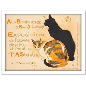 Fine Art Prints Steinlen Bodiniere Artist's Own Exhibition Cats Advert Large Framed Art Print Poster Wall Decor 18x24 in Fine Art Prints Steinlen Bodiniere Artist's Own Exhibition Cats Advert Large Framed Art Print Poster Wall Decor 18x24 in