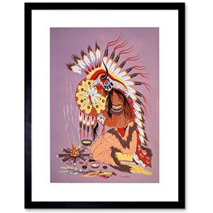 Wee Blue Coo Native American Indian Shaman Fire Feather Spirit Framed Art Print B12X9865 Wee Blue Coo Native American Indian Shaman Fire Feather Spirit Framed Art Print B12X9865