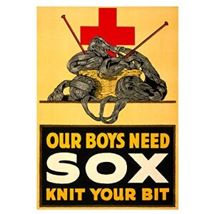 Wee Blue Coo Vintage Ad Political Charity Red Cross Sox Socks Knit USA Wall Art Print Wee Blue Coo Vintage Ad Political Charity Red Cross Sox Socks Knit USA Wall Art Print