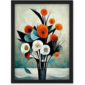 Doppelganger33 LTD Flowers Floral Display Bouquet Modern Abstract Teal Orange Artwork Framed Wall Art Print A4 Doppelganger33 LTD Flowers Floral Display Bouquet Modern Abstract Teal Orange Artwork Framed Wall Art Print A4