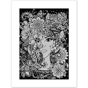 Fine Art Prints Flower Face Illustration Art Print Canvas Premium Wall Decor Poster Fine Art Prints Flower Face Illustration Art Print Canvas Premium Wall Decor Poster