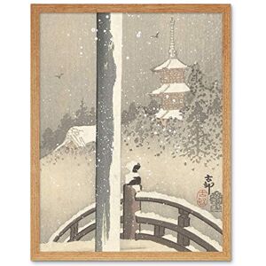 Artery8 Ohara Koson Torii Gate In The Snow Bird Japanese Art Print Framed Poster Wall Decor 12x16 inch Artery8 Ohara Koson Torii Gate In The Snow Bird Japanese Art Print Framed Poster Wall Decor 12x16 inch