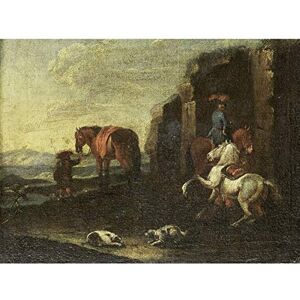 Artery8 Van Bloemen Horses Italian Landscape Painting Premium Wall Art Canvas Print 18X24 Inch Artery8 Van Bloemen Horses Italian Landscape Painting Premium Wall Art Canvas Print 18X24 Inch