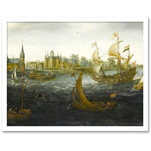 Artery8 Anthonisz Ships Off Ijsselmonde Painting Art Print Framed Poster Wall Decor 12x16 inch Artery8 Anthonisz Ships Off Ijsselmonde Painting Art Print Framed Poster Wall Decor 12x16 inch