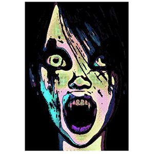 Wee Blue Coo Painting Illustration Creepy Graffiti Vampire Face Wall Art Print Wee Blue Coo Painting Illustration Creepy Graffiti Vampire Face Wall Art Print