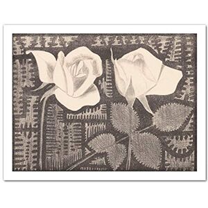 Artery8 Samuel Jessurun De Mesquita Two Roses Still Life Artwork Framed Wall Art Print 18X24 Inch Artery8 Samuel Jessurun De Mesquita Two Roses Still Life Artwork Framed Wall Art Print 18X24 Inch