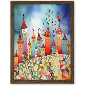 Artery8 Celebration Day Cityscape Processional Street Folk Art Watercolour Painting Artwork Framed Wall Art Print 18X24 Inch Artery8 Celebration Day Cityscape Processional Street Folk Art Watercolour Painting Artwork Framed Wall Art Print 18X24 Inch