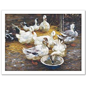 Fine Art Prints Koester Ducks Straw Birds Nature Painting Large Framed Art Print Poster Wall Decor 18x24 in Fine Art Prints Koester Ducks Straw Birds Nature Painting Large Framed Art Print Poster Wall Decor 18x24 in