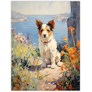 Artery8 Jack Russell Terrier Floral Dog Portrait Oil Painting Large Wall Art Poster Print Thick Paper 18X24 Inch Artery8 Jack Russell Terrier Floral Dog Portrait Oil Painting Large Wall Art Poster Print Thick Paper 18X24 Inch