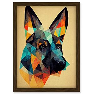 Doppelganger33 LTD German Shepherd Alsatian Dog Colourful Geometric Artwork Framed Wall Art Print A4 Doppelganger33 LTD German Shepherd Alsatian Dog Colourful Geometric Artwork Framed Wall Art Print A4