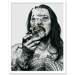 Wee Blue Coo Danny Trejo Tattoo Inked Ikons Wayne Maguire Art Print Framed Poster Wall Decor 12x16 inch Wee Blue Coo Danny Trejo Tattoo Inked Ikons Wayne Maguire Art Print Framed Poster Wall Decor 12x16 inch